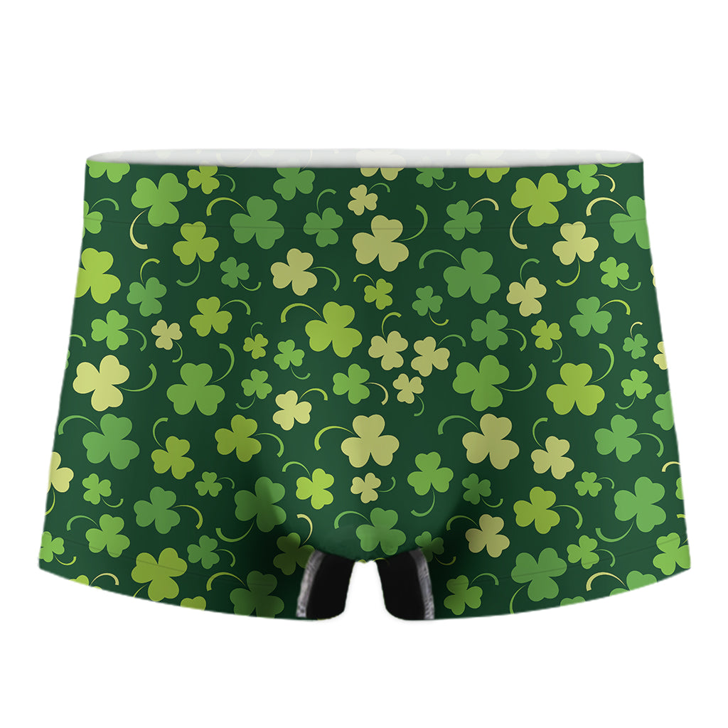 Green Clover Saint Patrick's Day Print Men's Boxer Briefs