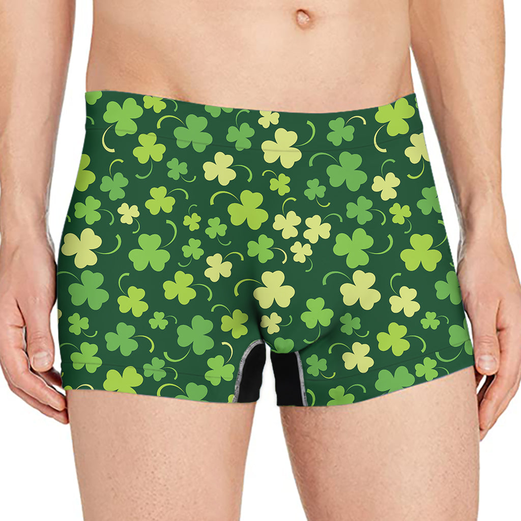 Green Clover Saint Patrick's Day Print Men's Boxer Briefs