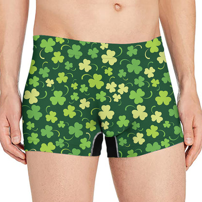 Green Clover Saint Patrick's Day Print Men's Boxer Briefs