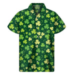 Green Clover Saint Patrick's Day Print Men's Short Sleeve Shirt