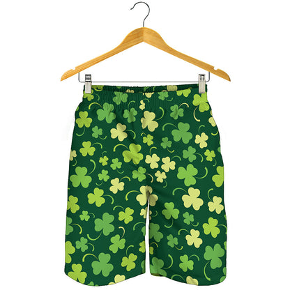 Green Clover Saint Patrick's Day Print Men's Shorts