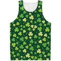 Green Clover Saint Patrick's Day Print Men's Tank Top
