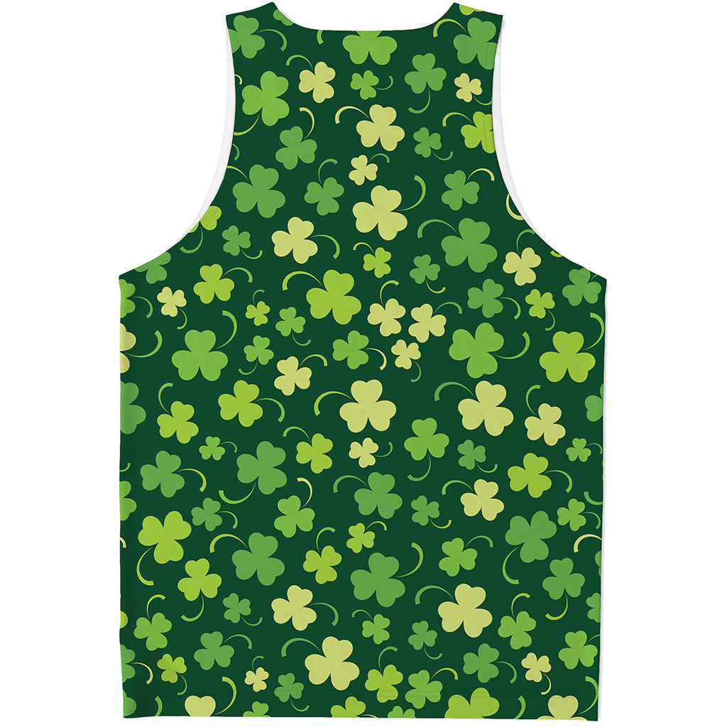 Green Clover Saint Patrick's Day Print Men's Tank Top
