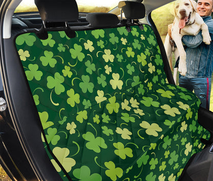 Green Clover Saint Patrick's Day Print Pet Car Back Seat Cover