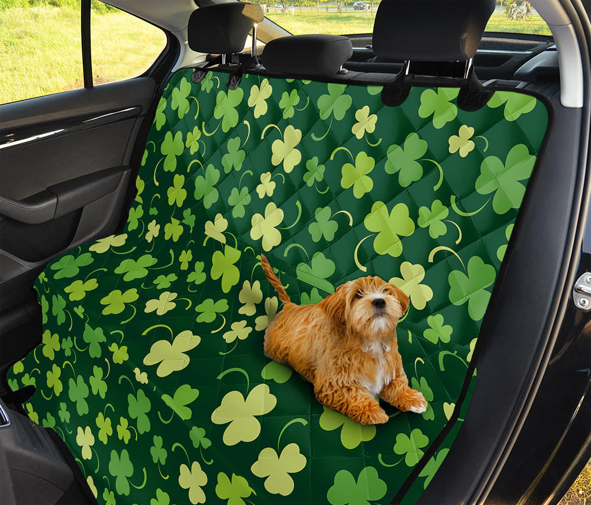 Green Clover Saint Patrick's Day Print Pet Car Back Seat Cover