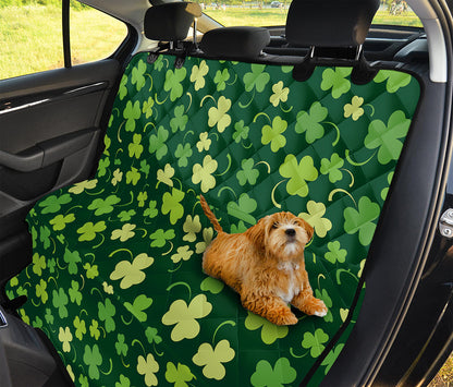 Green Clover Saint Patrick's Day Print Pet Car Back Seat Cover
