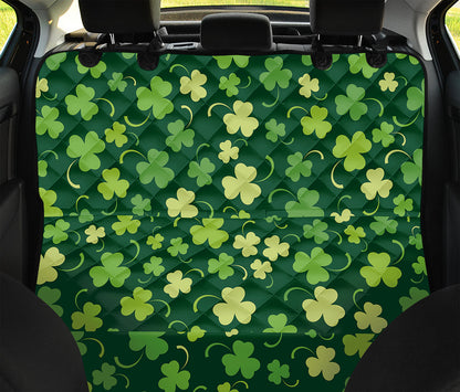 Green Clover Saint Patrick's Day Print Pet Car Back Seat Cover