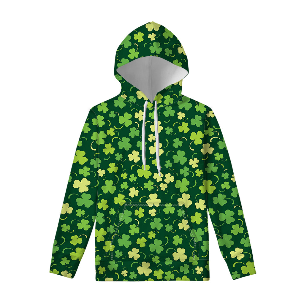 Green Clover Saint Patrick's Day Print Pullover Hoodie