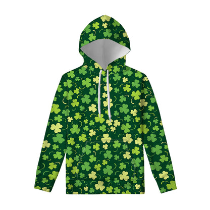 Green Clover Saint Patrick's Day Print Pullover Hoodie