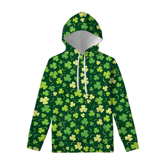 Green Clover Saint Patrick's Day Print Pullover Hoodie