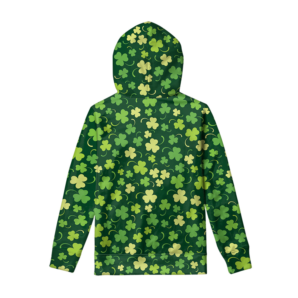 Green Clover Saint Patrick's Day Print Pullover Hoodie