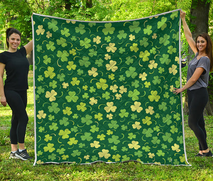 Green Clover Saint Patrick's Day Print Quilt