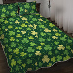 Green Clover Saint Patrick's Day Print Quilt Bed Set