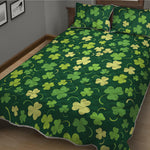 Green Clover Saint Patrick's Day Print Quilt Bed Set