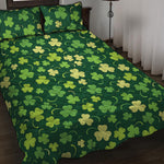 Green Clover Saint Patrick's Day Print Quilt Bed Set