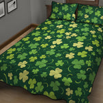 Green Clover Saint Patrick's Day Print Quilt Bed Set