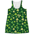 Green Clover Saint Patrick's Day Print Women's Racerback Tank Top