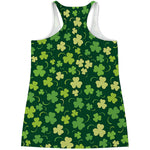 Green Clover Saint Patrick's Day Print Women's Racerback Tank Top