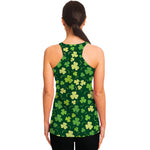 Green Clover Saint Patrick's Day Print Women's Racerback Tank Top