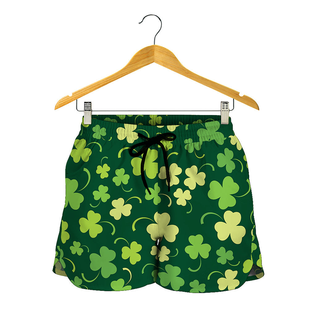 Green Clover Saint Patrick's Day Print Women's Shorts