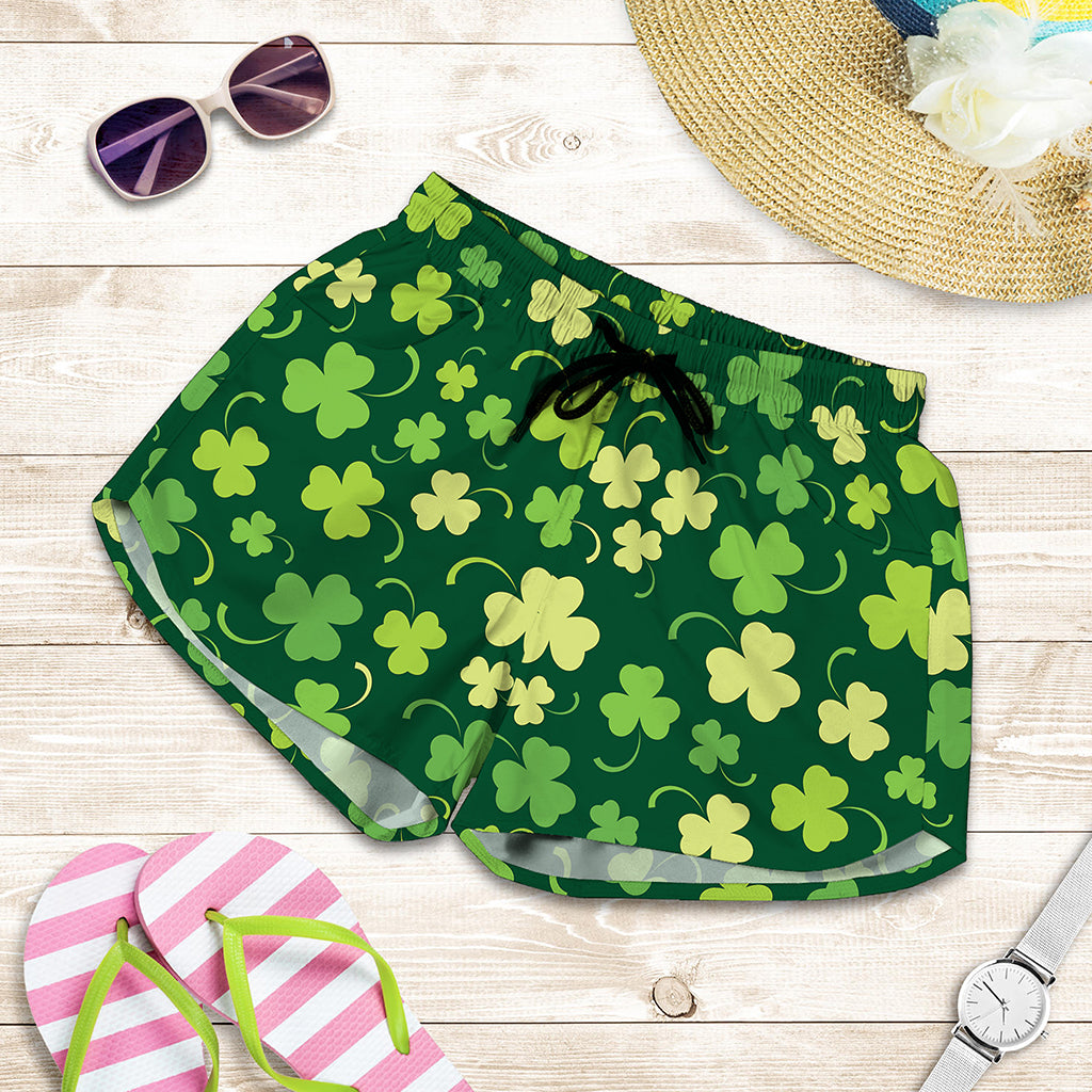 Green Clover Saint Patrick's Day Print Women's Shorts