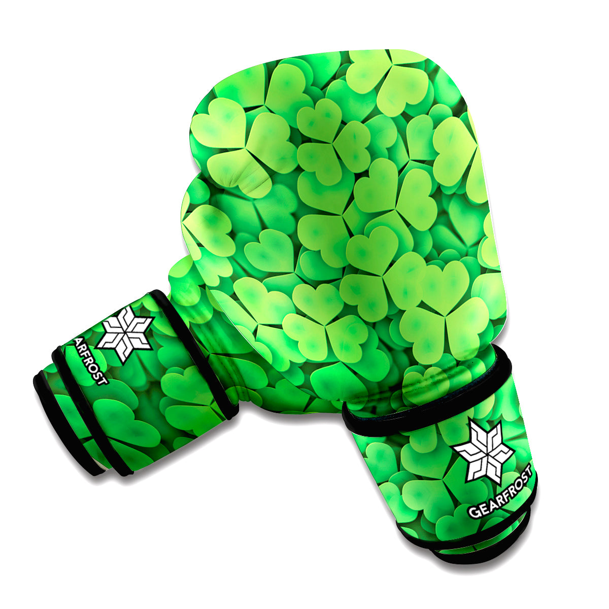 Green Clover St. Patrick's Day Print Boxing Gloves