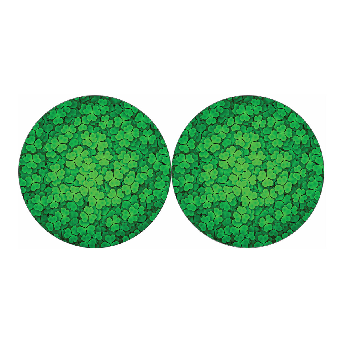 Green Clover St. Patrick's Day Print Car Coasters