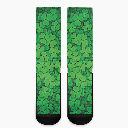 Green Clover St. Patrick's Day Print Crew Socks