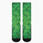 Green Clover St. Patrick's Day Print Crew Socks