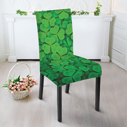 Green Clover St. Patrick's Day Print Dining Chair Slipcover