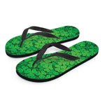 Green Clover St. Patrick's Day Print Flip Flops