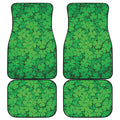 Green Clover St. Patrick's Day Print Front and Back Car Floor Mats