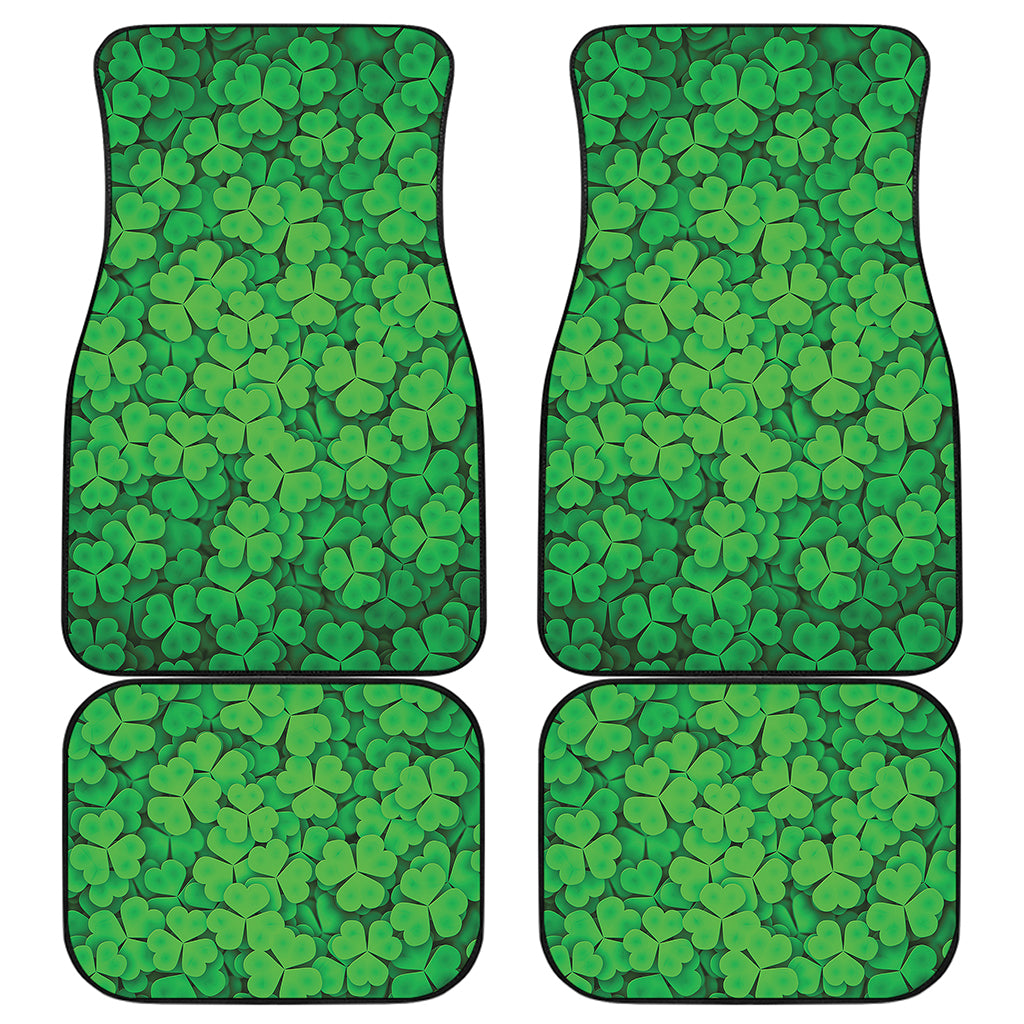 Green Clover St. Patrick's Day Print Front and Back Car Floor Mats