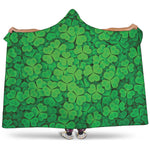 Green Clover St. Patrick's Day Print Hooded Blanket