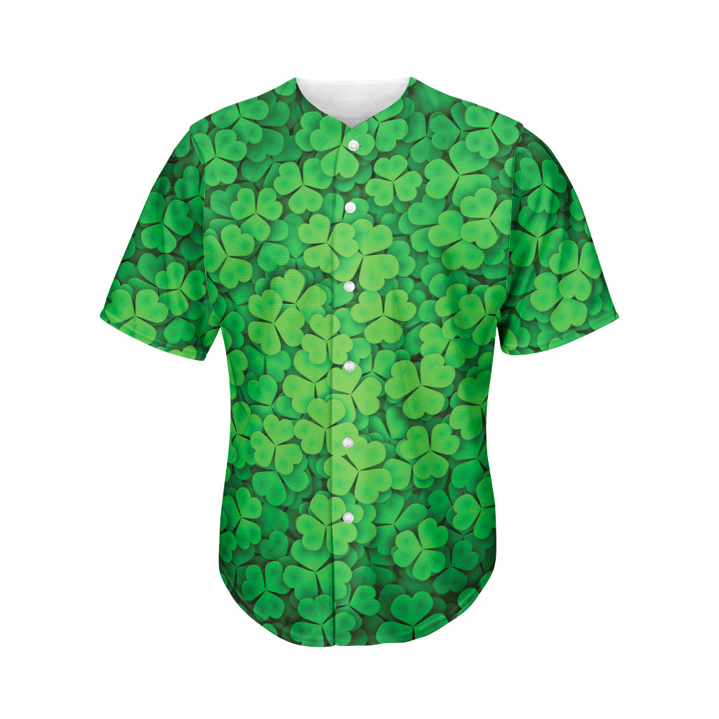Green Clover St. Patrick's Day Print Men's Baseball Jersey