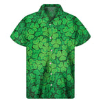 Green Clover St. Patrick's Day Print Men's Short Sleeve Shirt
