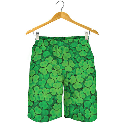 Green Clover St. Patrick's Day Print Men's Shorts