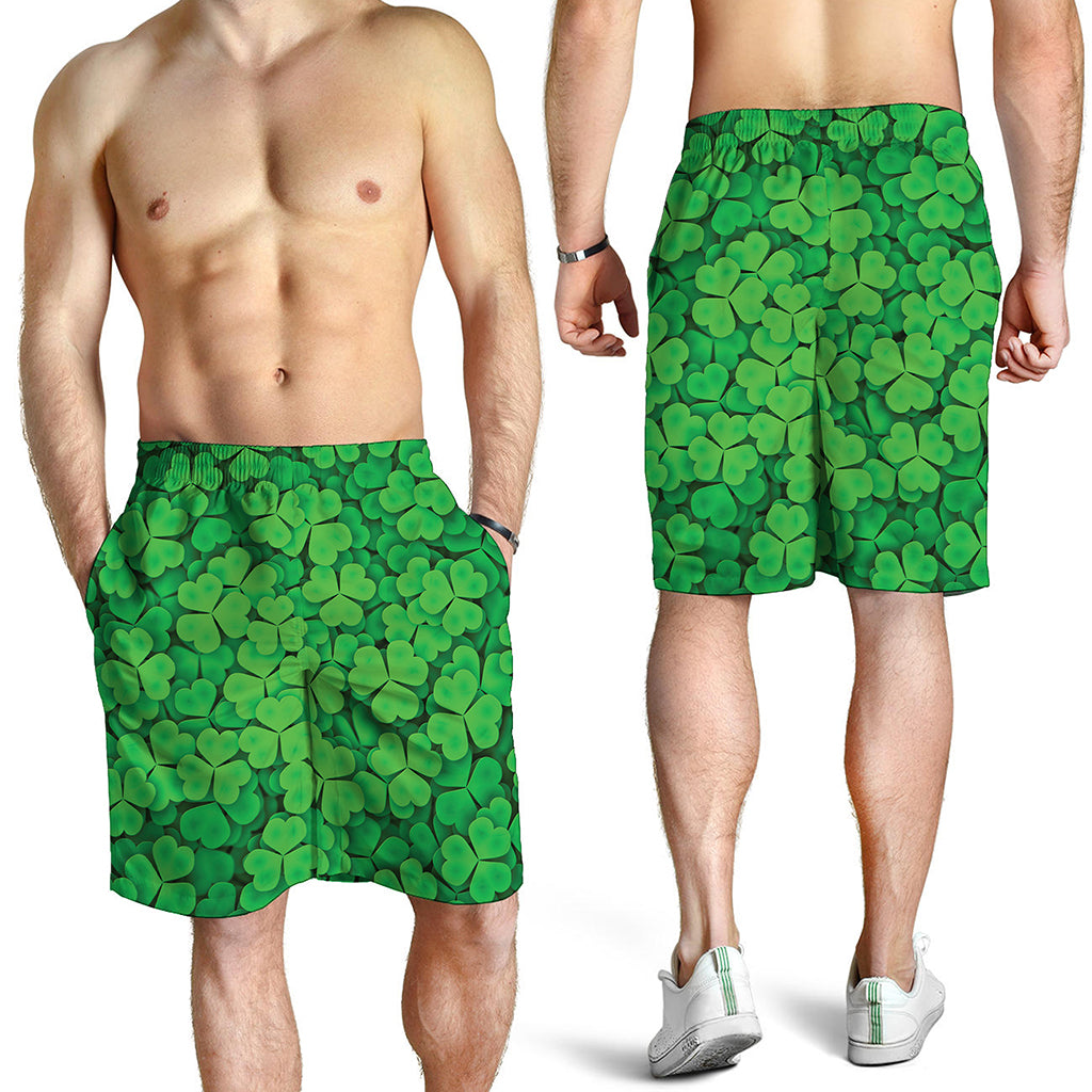 Green Clover St. Patrick's Day Print Men's Shorts