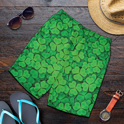 Green Clover St. Patrick's Day Print Men's Shorts