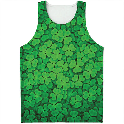 Green Clover St. Patrick's Day Print Men's Tank Top