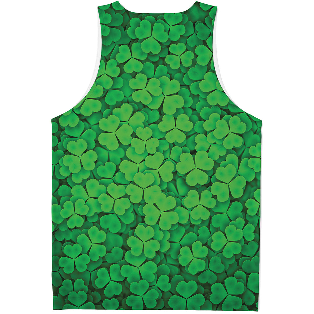 Green Clover St. Patrick's Day Print Men's Tank Top
