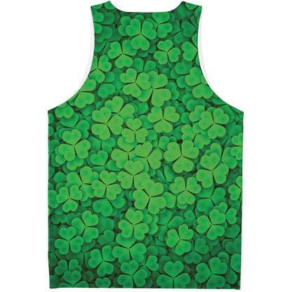 Green Clover St. Patrick's Day Print Men's Tank Top