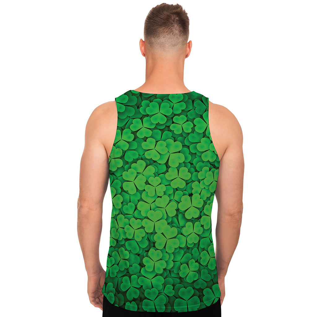 Green Clover St. Patrick's Day Print Men's Tank Top
