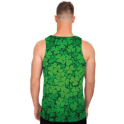 Green Clover St. Patrick's Day Print Men's Tank Top