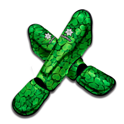 Green Clover St. Patrick's Day Print Muay Thai Shin Guard