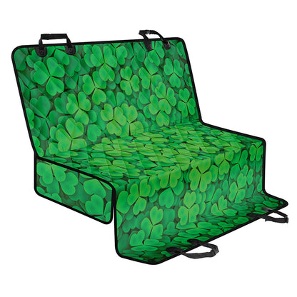 Green Clover St. Patrick's Day Print Pet Car Back Seat Cover