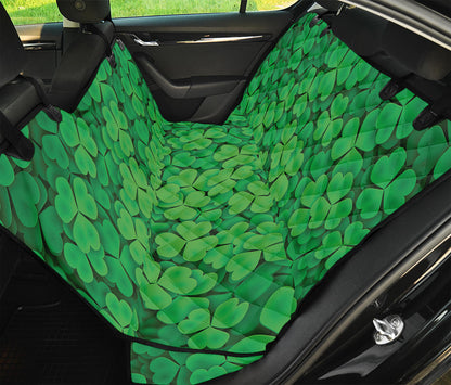 Green Clover St. Patrick's Day Print Pet Car Back Seat Cover