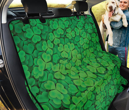 Green Clover St. Patrick's Day Print Pet Car Back Seat Cover