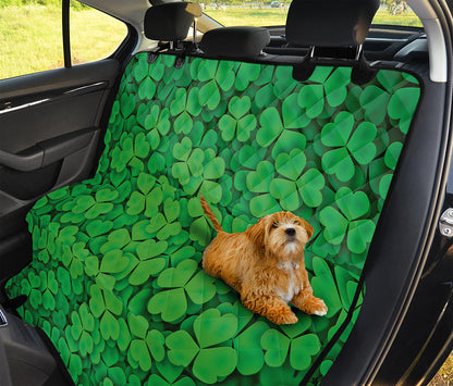 Green Clover St. Patrick's Day Print Pet Car Back Seat Cover