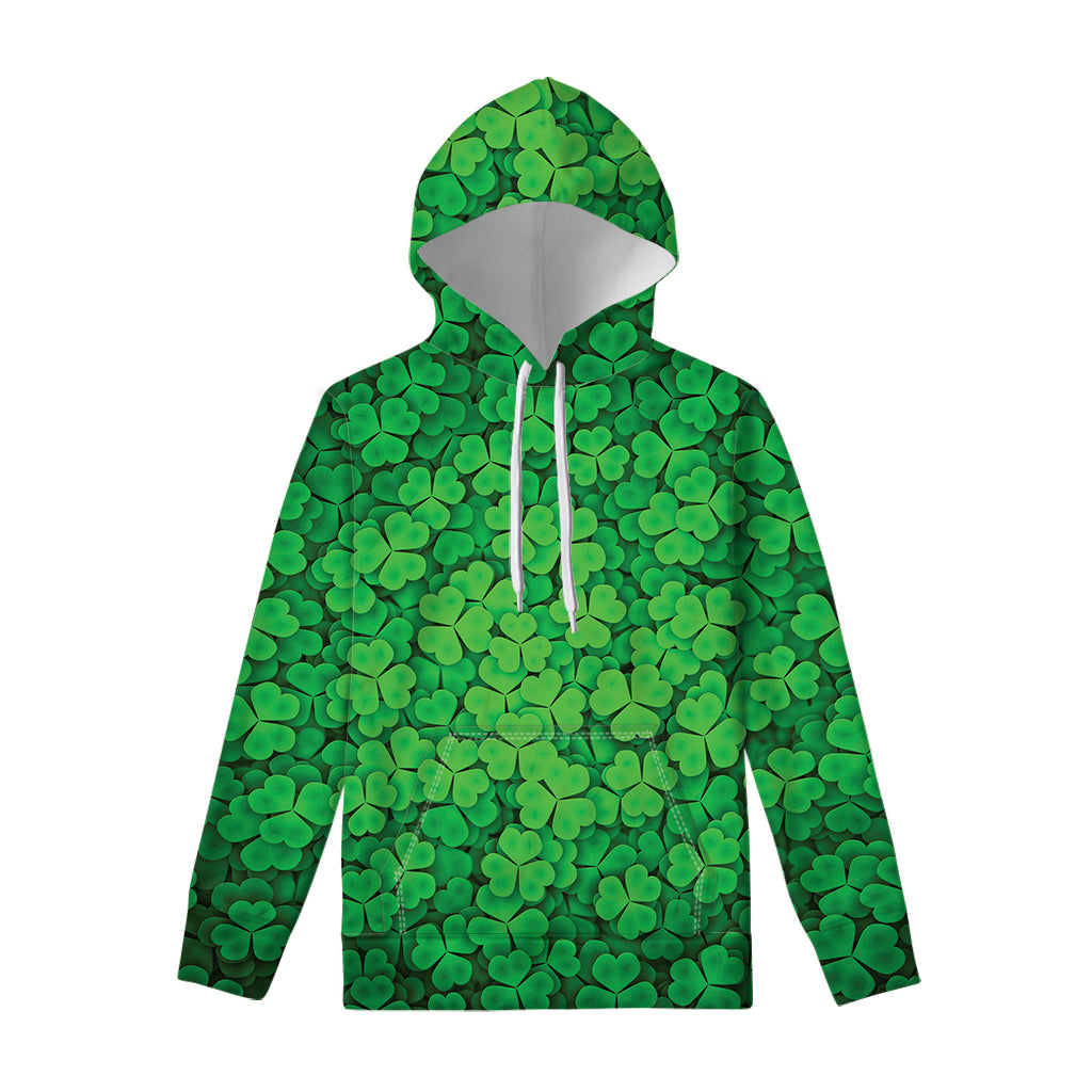 Green Clover St. Patrick's Day Print Pullover Hoodie
